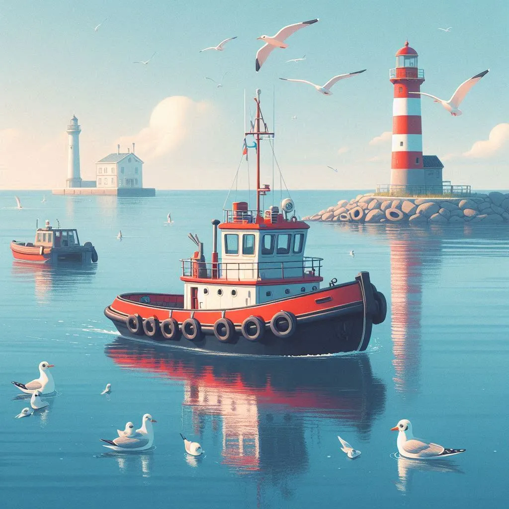 a tugboat on the sea maden by marinecadet.com